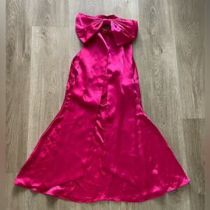 elliatt golden era zinnia pink oversized bow mini flare party dress size medium